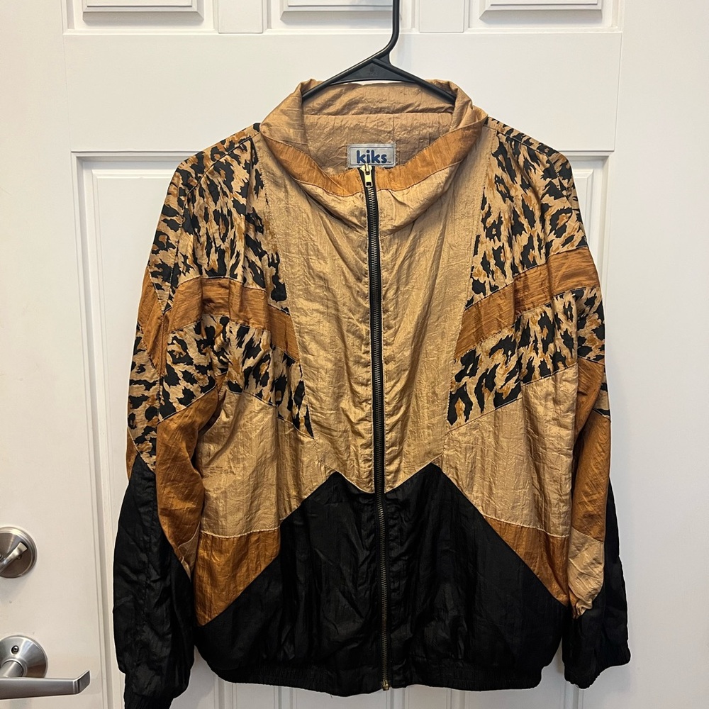 Vintage Kiks cheetah print windbreaker